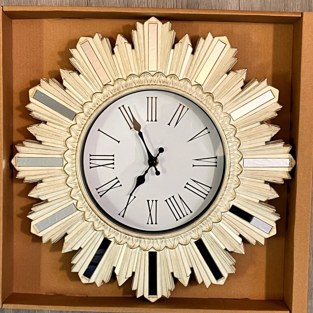 Elegant Cream and Silver Wall Clock